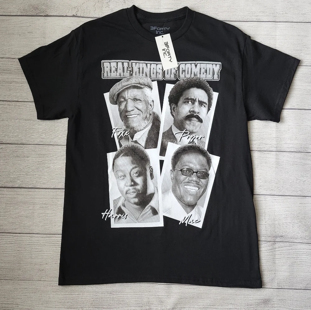 Black Graphic T-Shirt with Comedy Legends - Picture 2 of 6